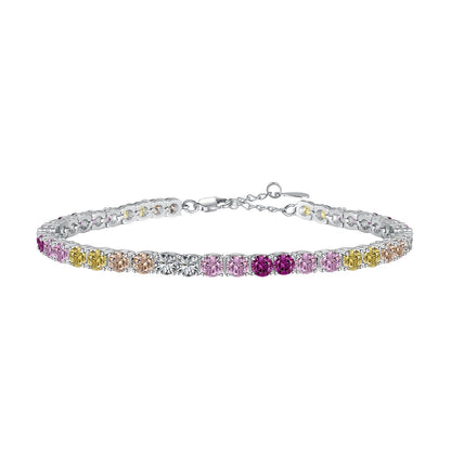 [Baslove]Radiant Colorful Round Cut Tennis Bracelet