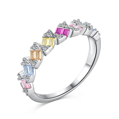 [Baslove]Delicate Vibrant Emerald Cut Daily Ring