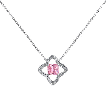[AURORA]美しいフラワーシェイプのプリンセスカットネックレス