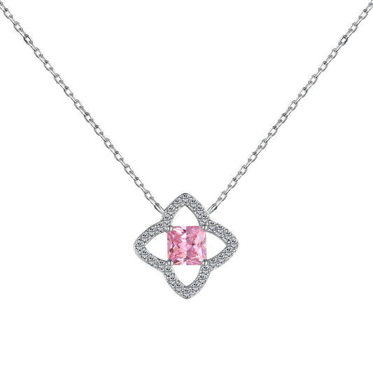 [AURORA]美しいフラワーシェイプのプリンセスカットネックレス
