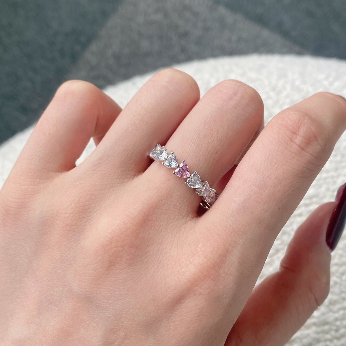 [Baslove]0.25 Carat Radiant Romance Heart Cut Lover Ring