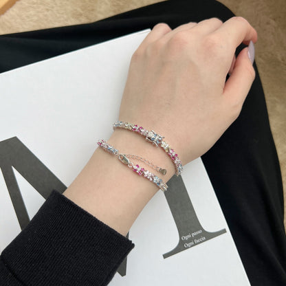 [AURORA]輝くカラフルなエメラルドカットのパーティーブレスレット