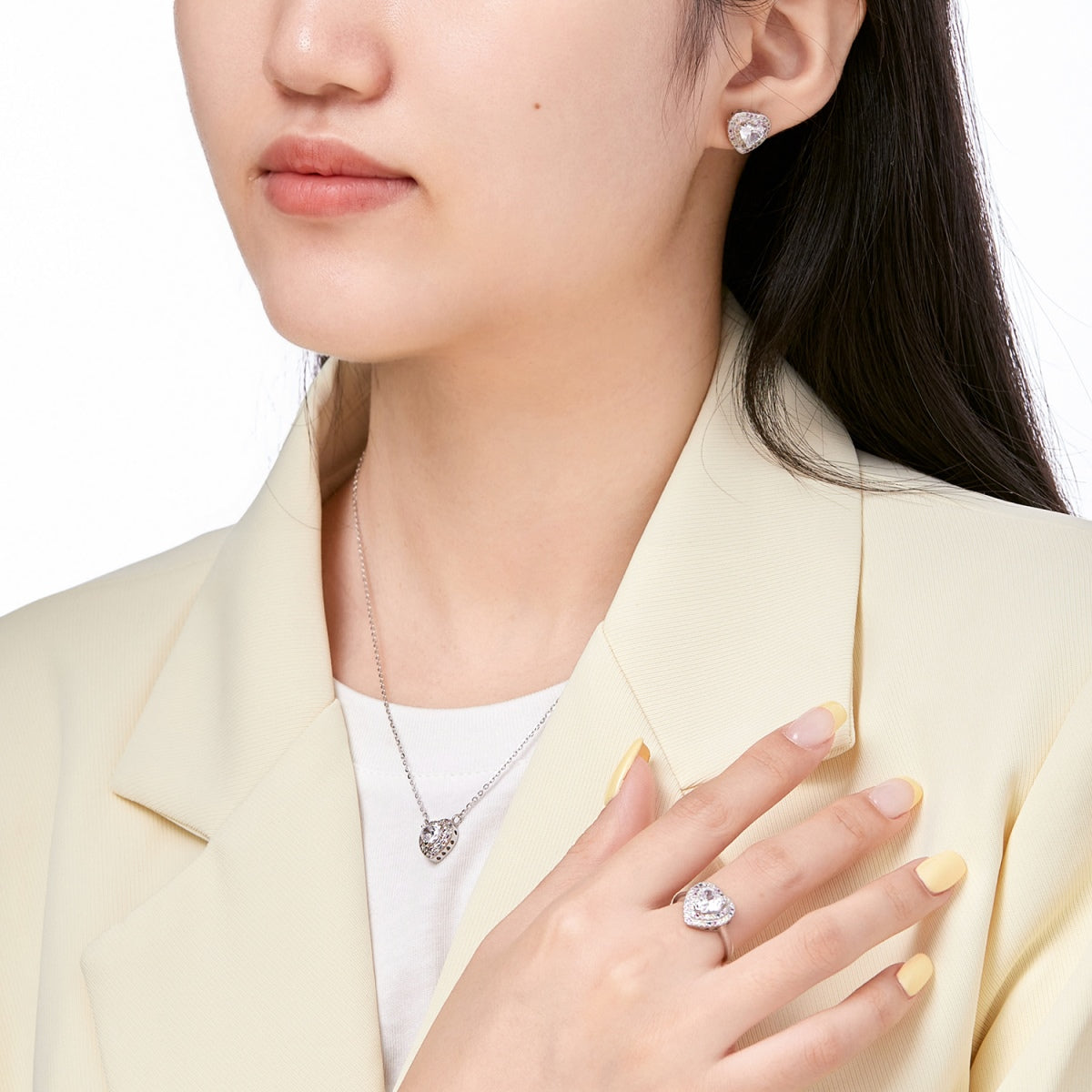 [Baslove]Delicate Ebullient Heart Shape Wedding Ring