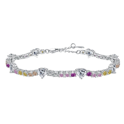 [AURORA]ロマンティックハートシェイプラウンドカットラバーブレスレット