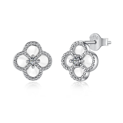 [Baslove]Four-Leaf Clover Flower Shape Exquisite Earrings