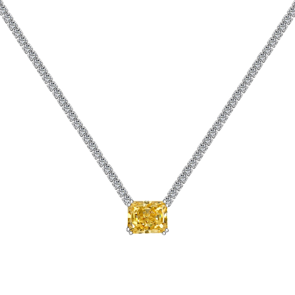 [Baslove]4.0 Carat Elegant Radiant Cut Necklace