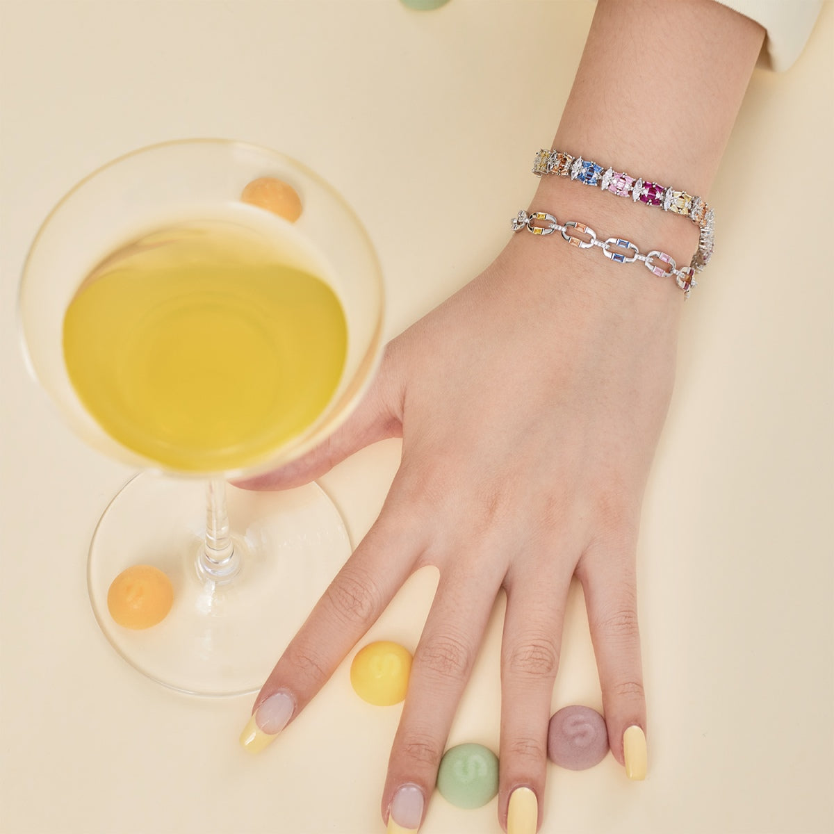 [AURORA]繊細でカラフルなマルチカットパーティーブレスレット