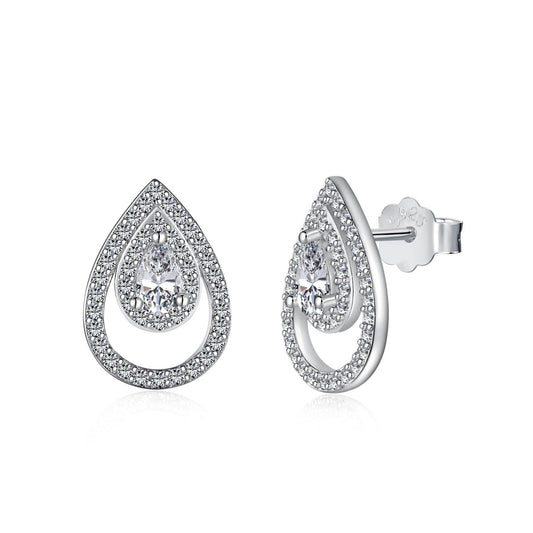 [Baslove]Sparkling Delicate Water Drop Shape Daily Earrings