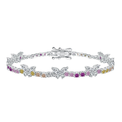[AURORA]華やかなカラフルなバタフライシェイプのラウンドカットデイリーブレスレット