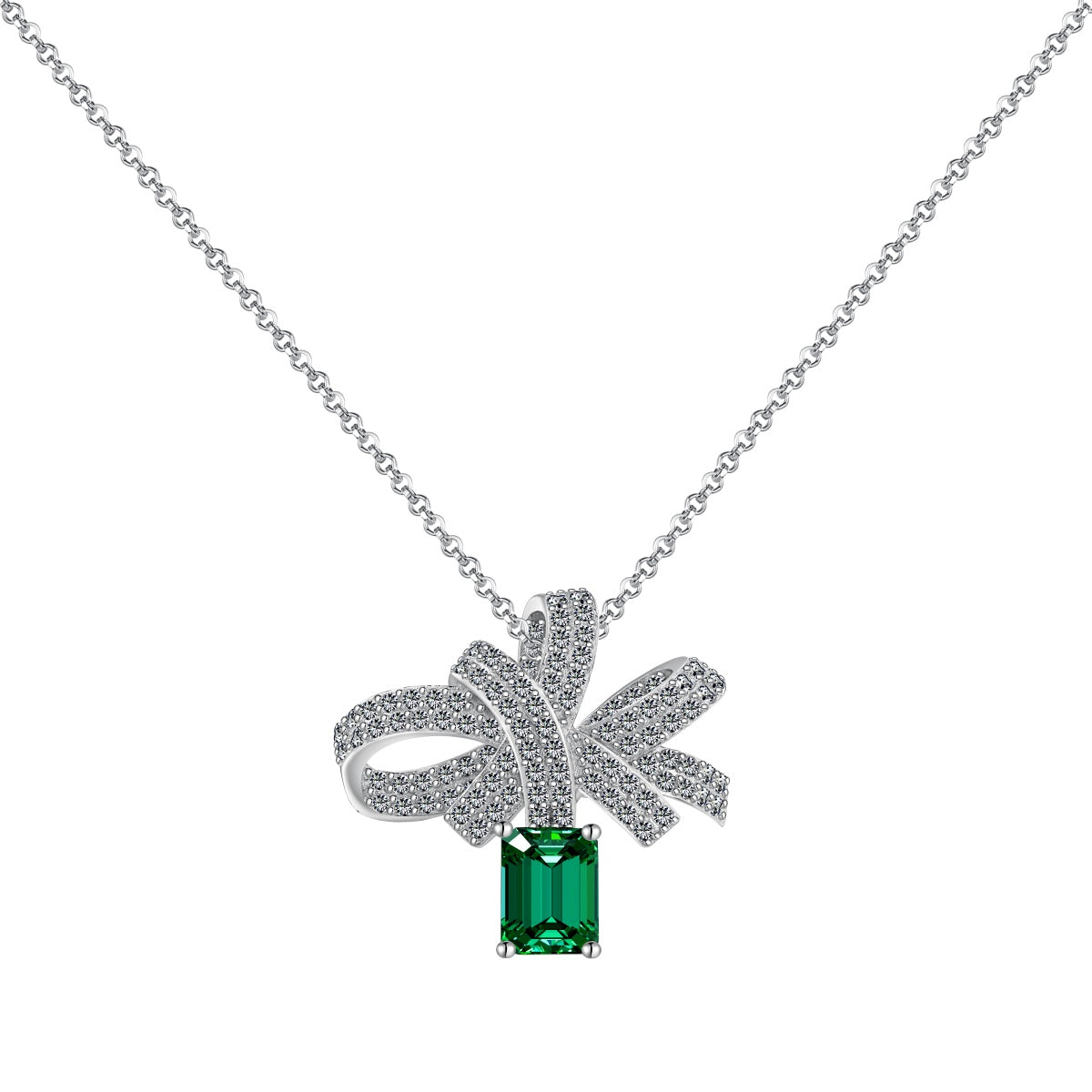 [Baslove]Luxurious Flower Shape Emerald Cut Necklace