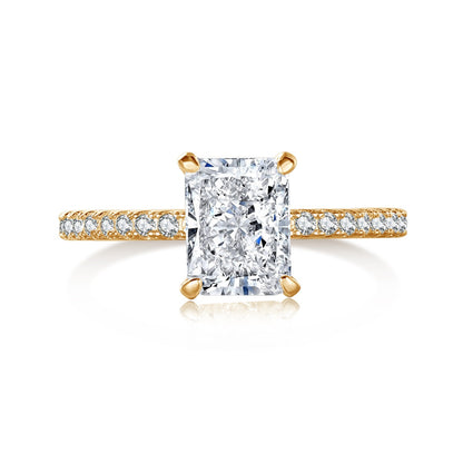 [Baslove]2.0 Carat Dazzling Sparkling Radiant Cut Party Ring