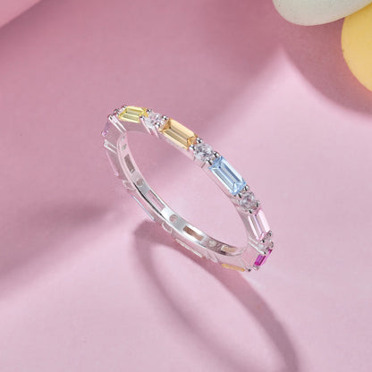 [AURORA]Lively In Shades Eleganter Radiant Cut Alltagsring