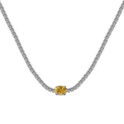 [Baslove]1.0 Carat Shining Oval Cut Necklace