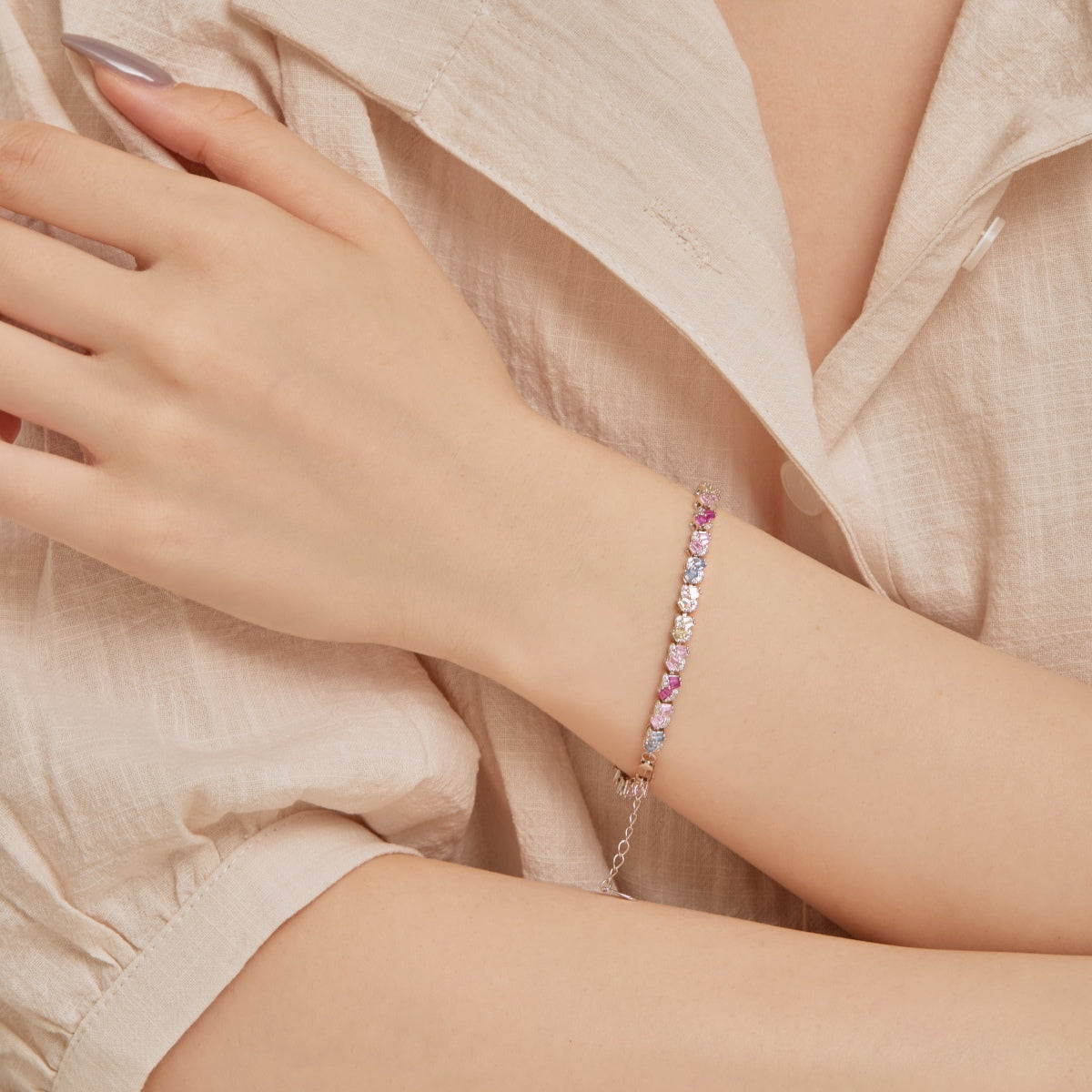 [AURORA]華やかなカラフルな花の形のパーティーブレスレット