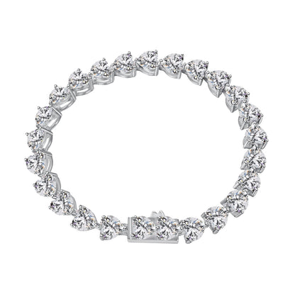 [Baslove]0.75 Carat Elegant Romantic Heart Shape Lover Bracelet