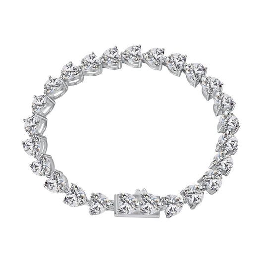 [Baslove]0.75 Carat Elegant Romantic Heart Shape Lover Bracelet