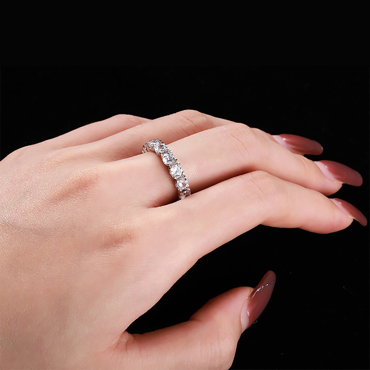 [AURORA]Eternity Tennisring mit Rundschliff
