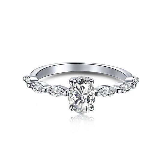 [Baslove]0.75 Carat Luxurious Vibrant Elongated Cushion Cut Daily Ring