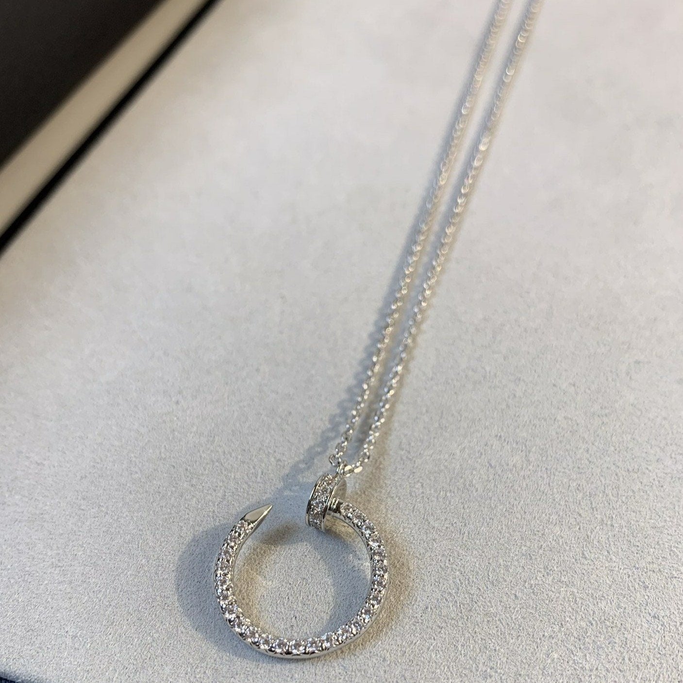 [Baslove]JUSTE NECKLACE SILVER DIAMONDS