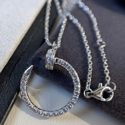 [Baslove]JUSTE NECKLACE SILVER DIAMONDS