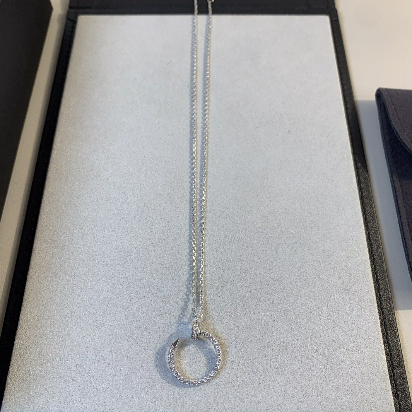 [Baslove]JUSTE NECKLACE SILVER DIAMONDS