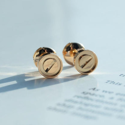 [Baslove]LOVE EARRINGS PINK GOLD 10MM