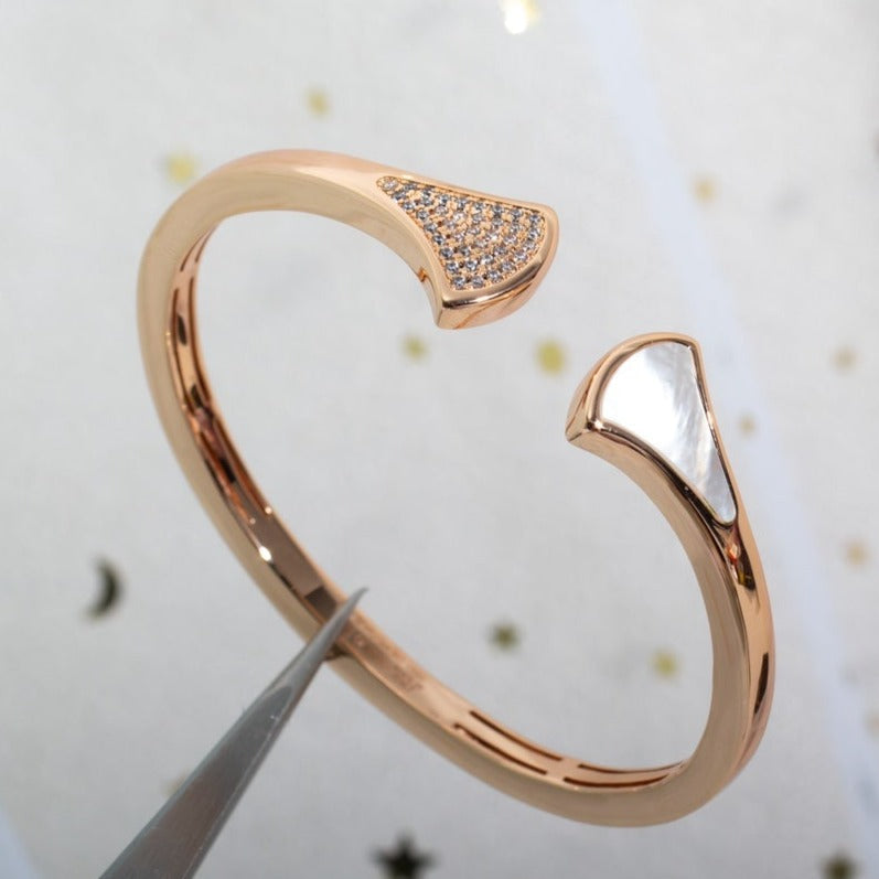 [Baslove]DREAM BRACELET OPEN PINK GOLD MOP DIAMOND