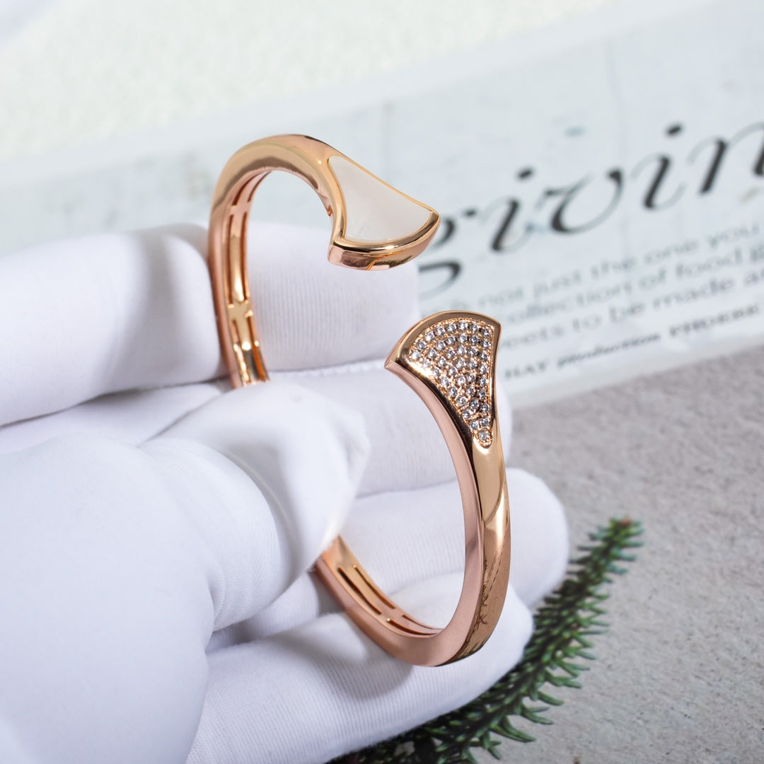 [Baslove]DREAM BRACELET OPEN PINK GOLD MOP DIAMOND