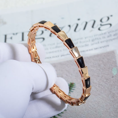 [Baslove]SERPENTI BRACELET PINK GOLD ONYX