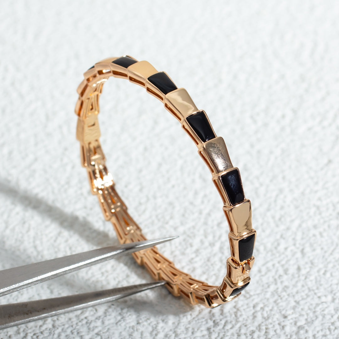 [Baslove]SERPENTI BRACELET PINK GOLD ONYX