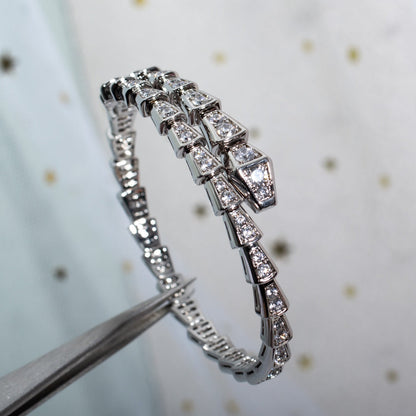 [Baslove]SERPENTI BRACELET 6MM SILVER DIAMOND