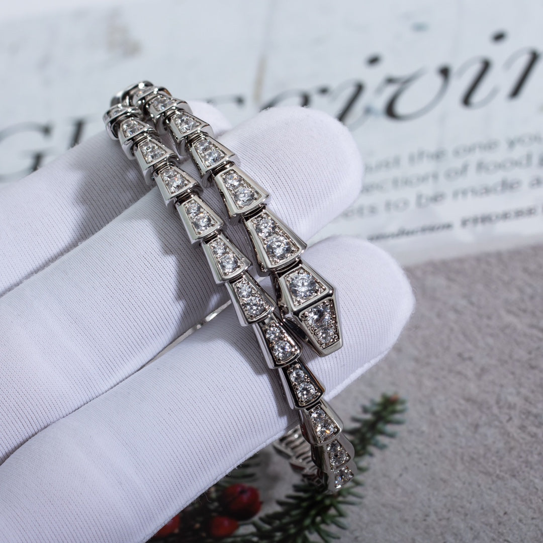 [Baslove]SERPENTI BRACELET 6MM SILVER DIAMOND