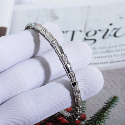 [Baslove]SERPENTI BRACELET SILVER DIAMOND