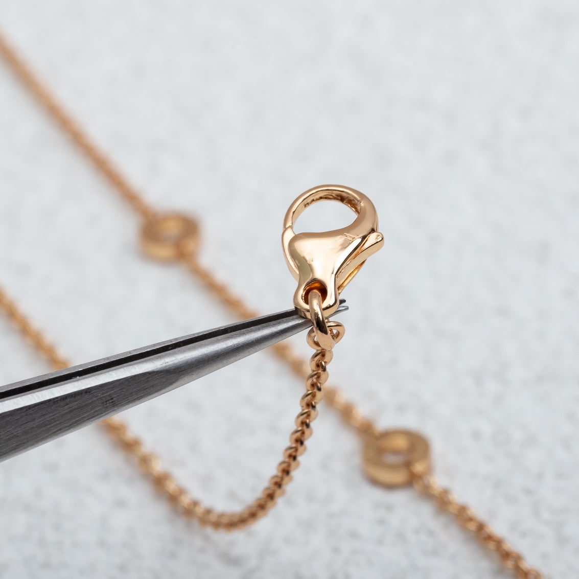 [Baslove]PARENTESI NECKLACE PINK GOLD DIAMOND