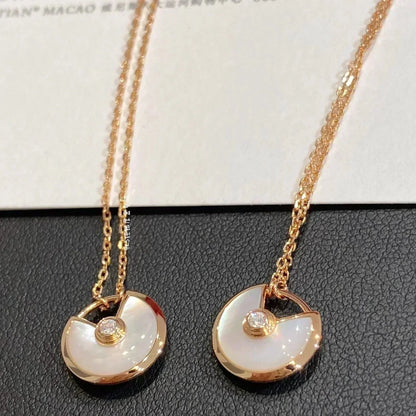 [Baslove]AMULETTE ROSE GOLD MOP NECKLACE