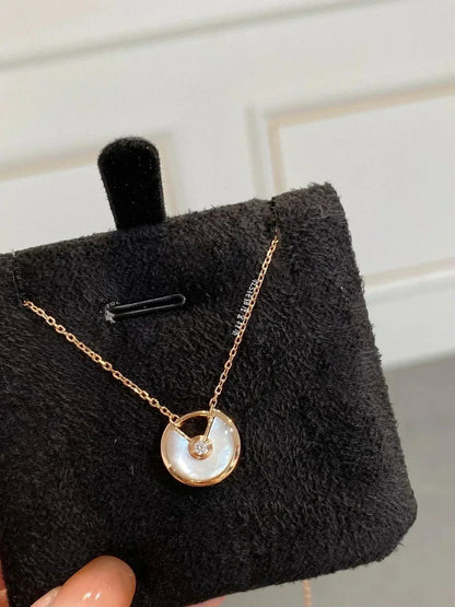 [Baslove]AMULETTE ROSE GOLD MOP NECKLACE