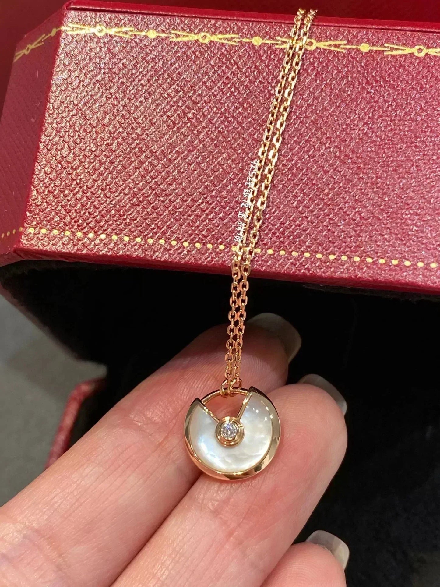 [Baslove]AMULETTE ROSE GOLD MOP NECKLACE