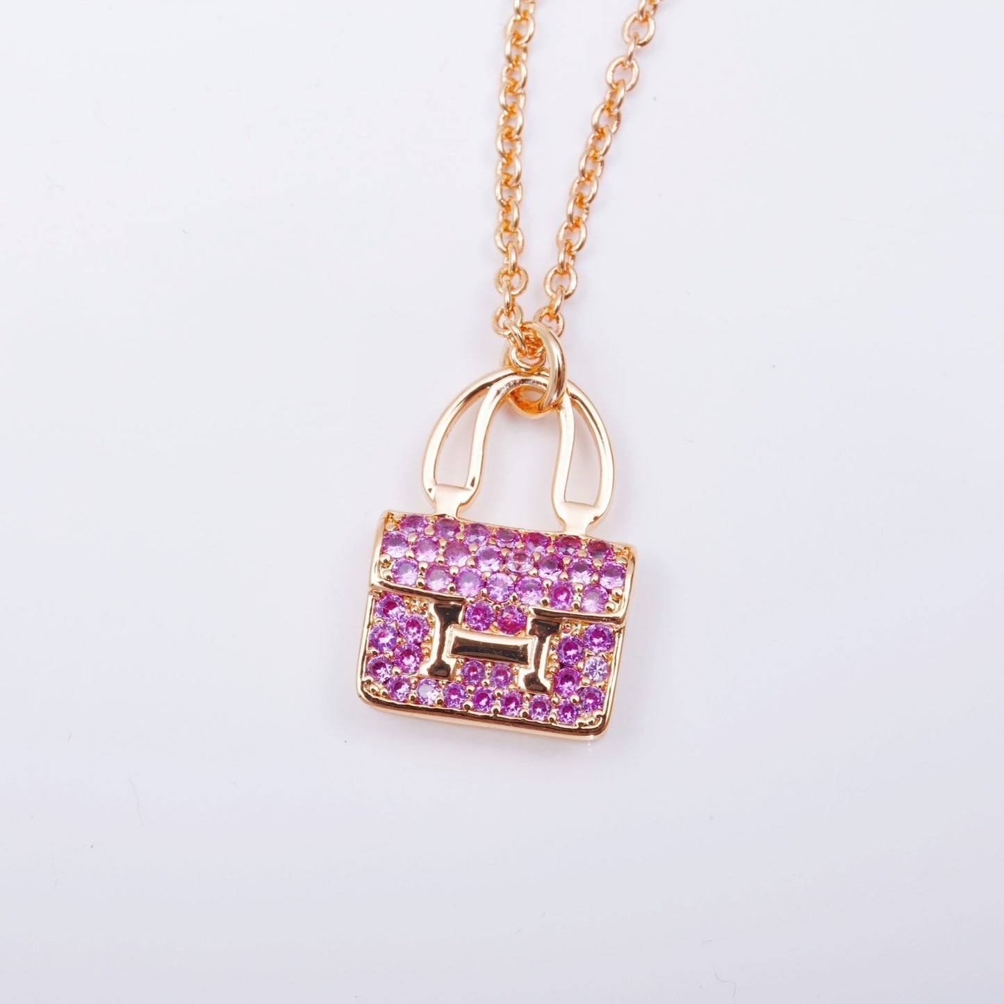 [Baslove]CONSTANCE PEDANT PURPLE DIAMOND NECKLACE