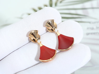 [Baslove]DREAM Carnelian PINK GOLD EARRINGS