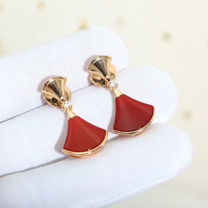 [Baslove]DREAM Carnelian PINK GOLD EARRINGS