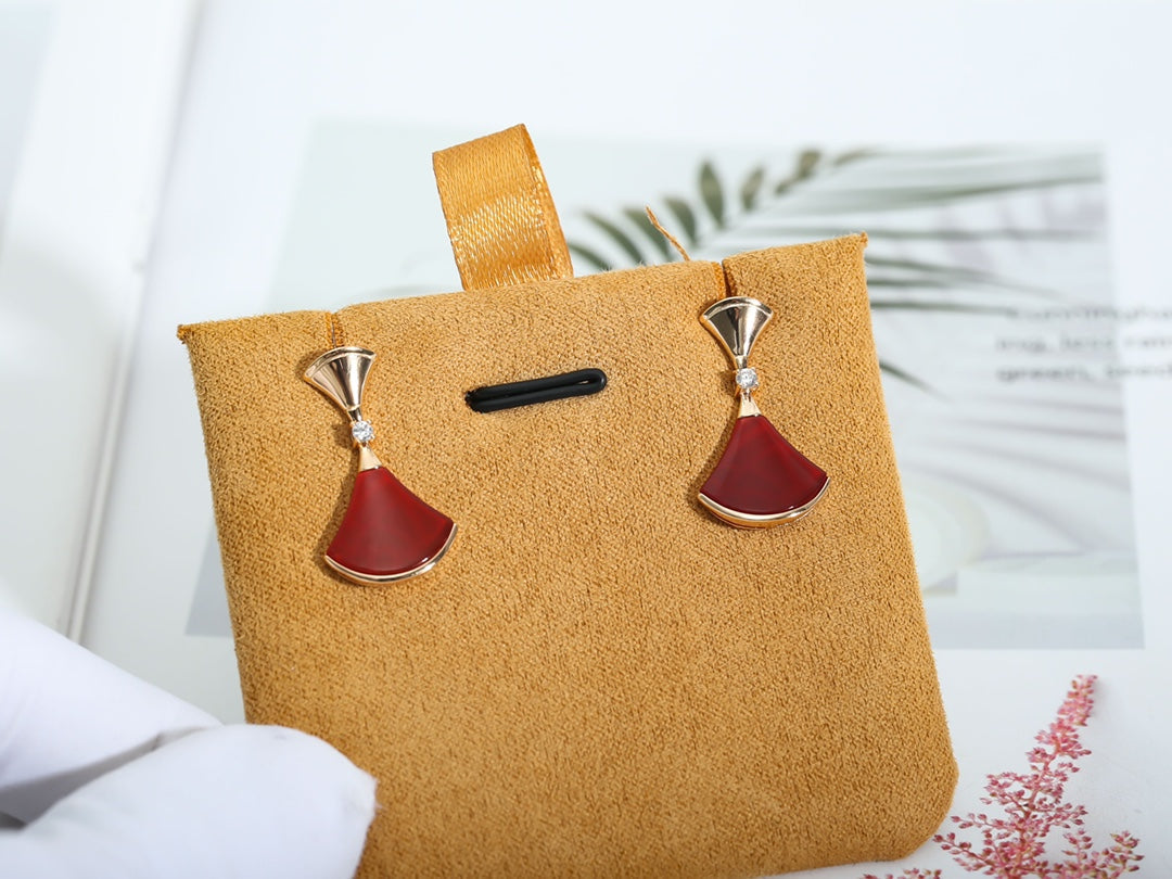 [Baslove]DREAM Carnelian PINK GOLD EARRINGS