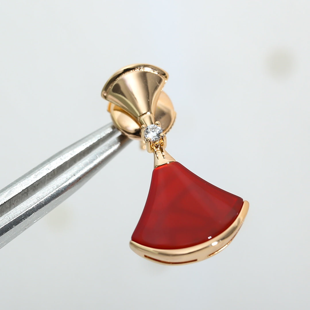 [Baslove]DREAM Carnelian PINK GOLD EARRINGS