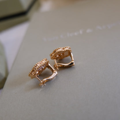 [Baslove]LUCKY PINK GOLD WHITE MOP EARRINGS