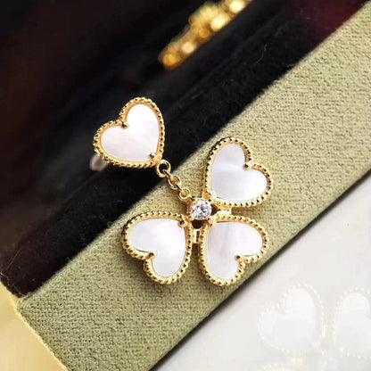 [Baslove]CLOVER SWEET WHITE MOP EARRINGS