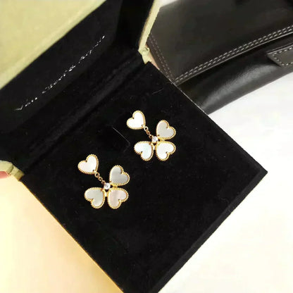 [Baslove]CLOVER SWEET WHITE MOP EARRINGS