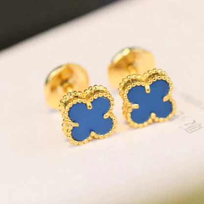 [Baslove]CLOVER MINI 9.5MM TURQUOISE EARRINGS