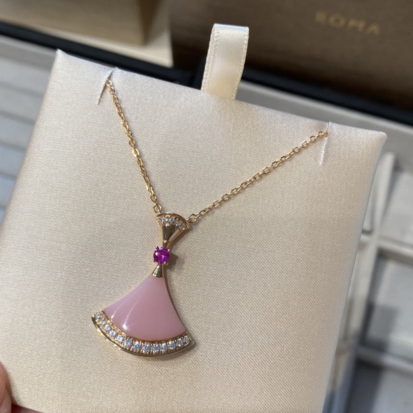 [Baslove]DREAM NECKLACE PINK OPAL