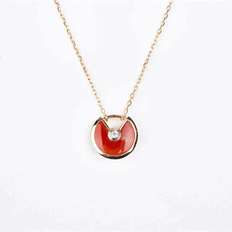 [Baslove]AMULETTE GOLD CARNELIAN ONYX NECKLACE