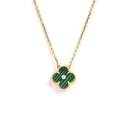 [Baslove]CLOVER 15MM DIAMOND TURQUOISE NECKLACE