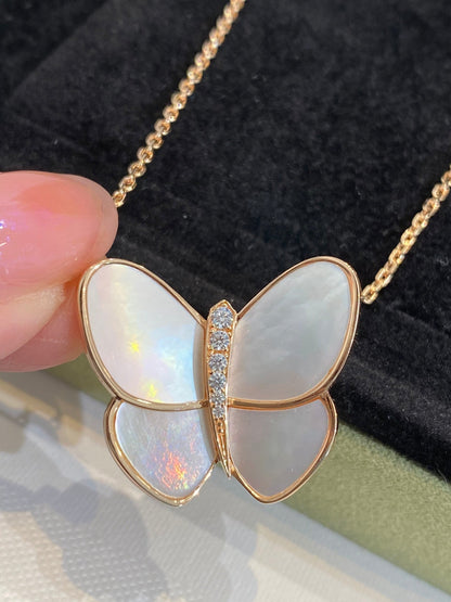 [Baslove]BUTTERFLY GOLD MOP DIAMOND NECKLACE